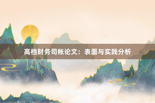 高档财务司帐论文:表面与实践分析
